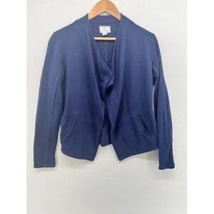 Women's Calson Size Small Knit Jacket Cardigan Navy Blue